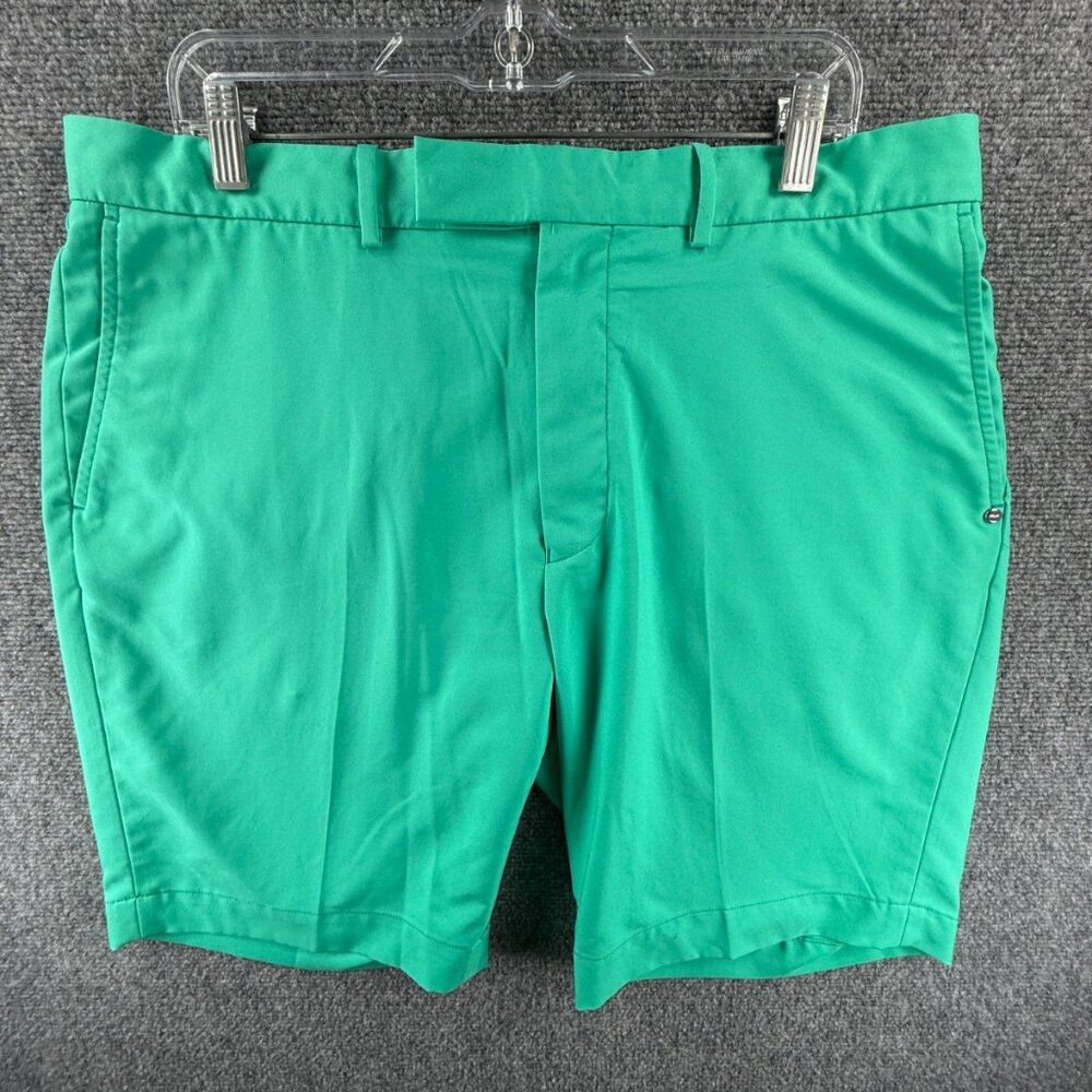 RLX Shorts Blue Green Vibrant Size 36 Ralph Lauren Golf Polyester Pockets Casual